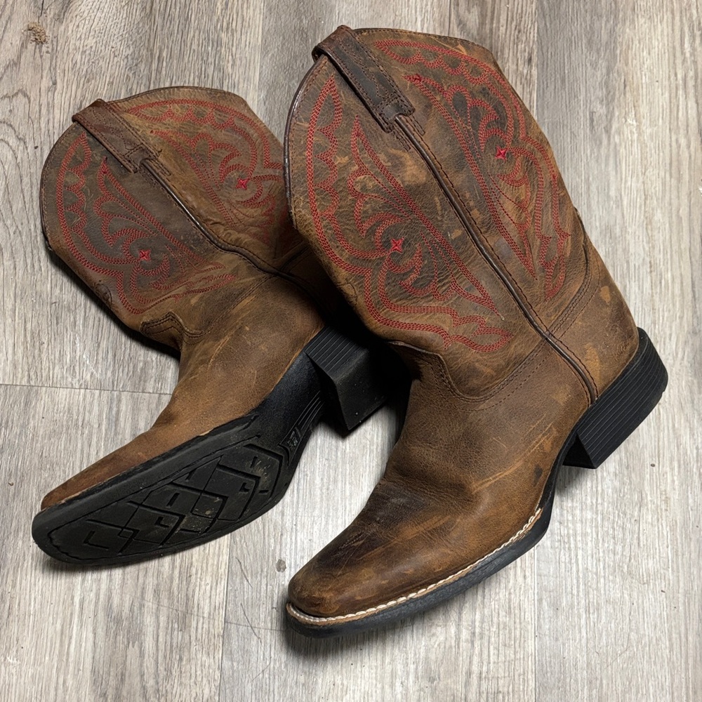 Ariat Brown and Red Western Boots